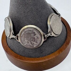 Vintage US Indian Head Buffalo Nickel coin bracelet